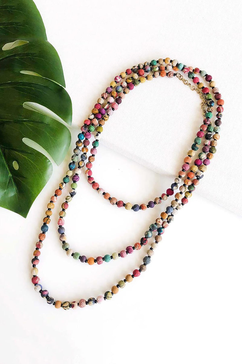 World Finds Kantha Bead Long Necklace