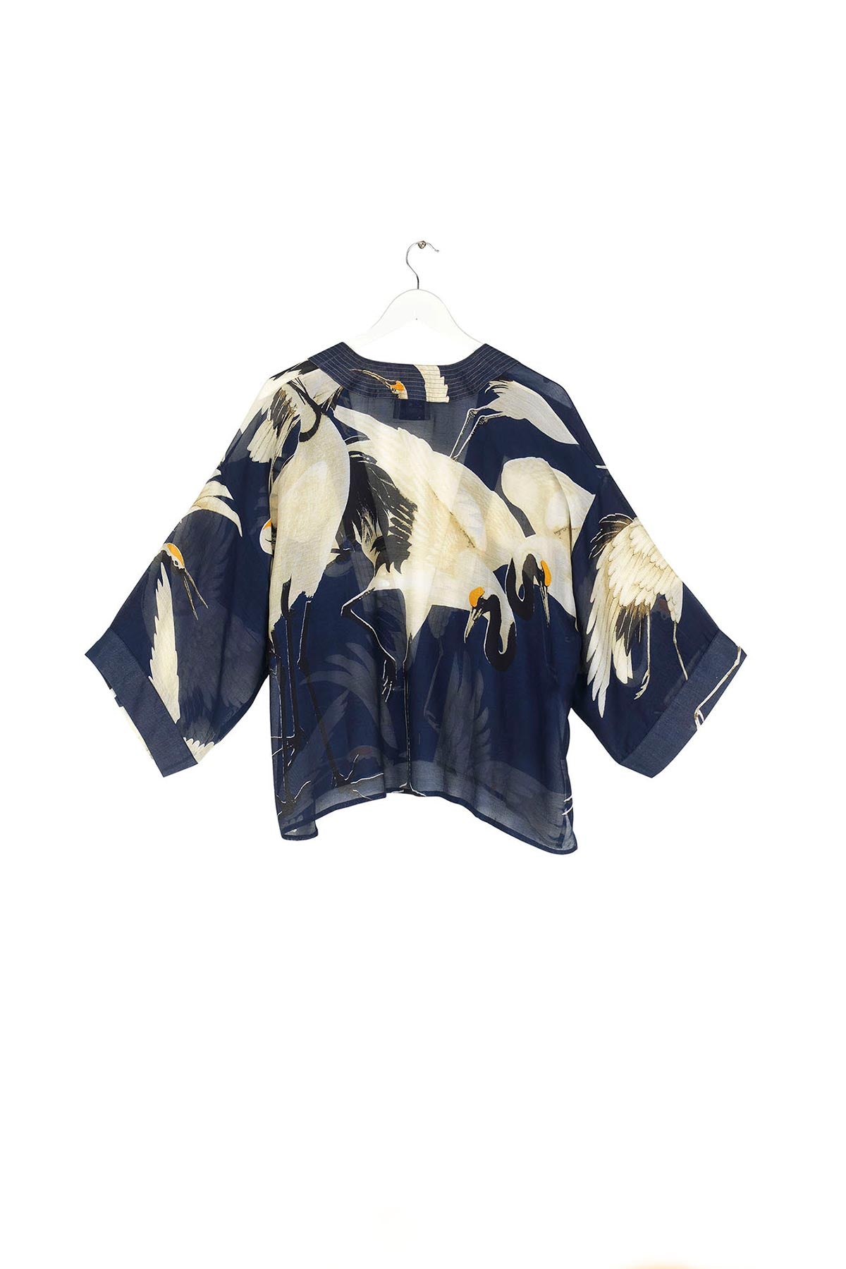 One Hundred Stars Stork Navy Kimono