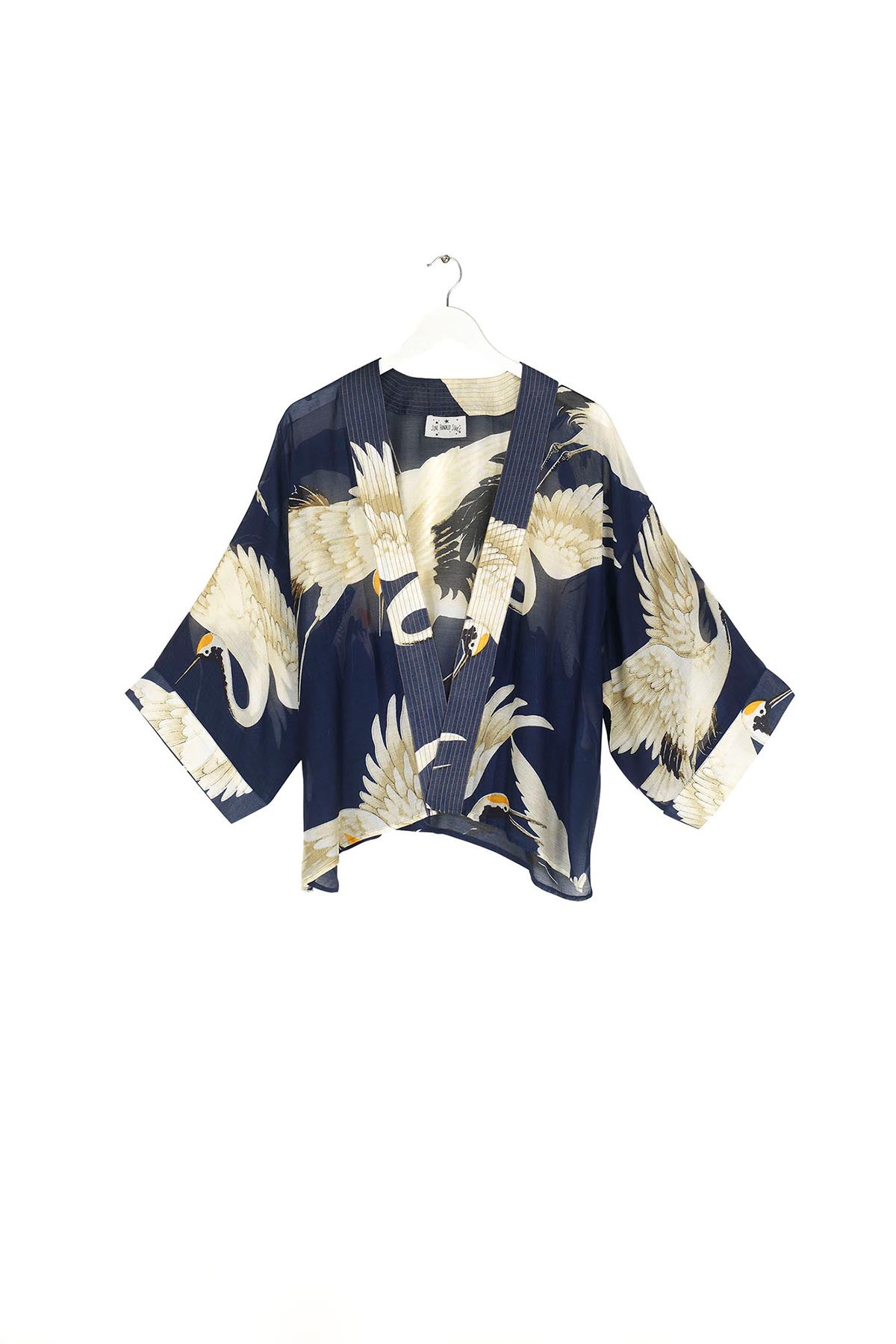 One Hundred Stars Stork Navy Kimono