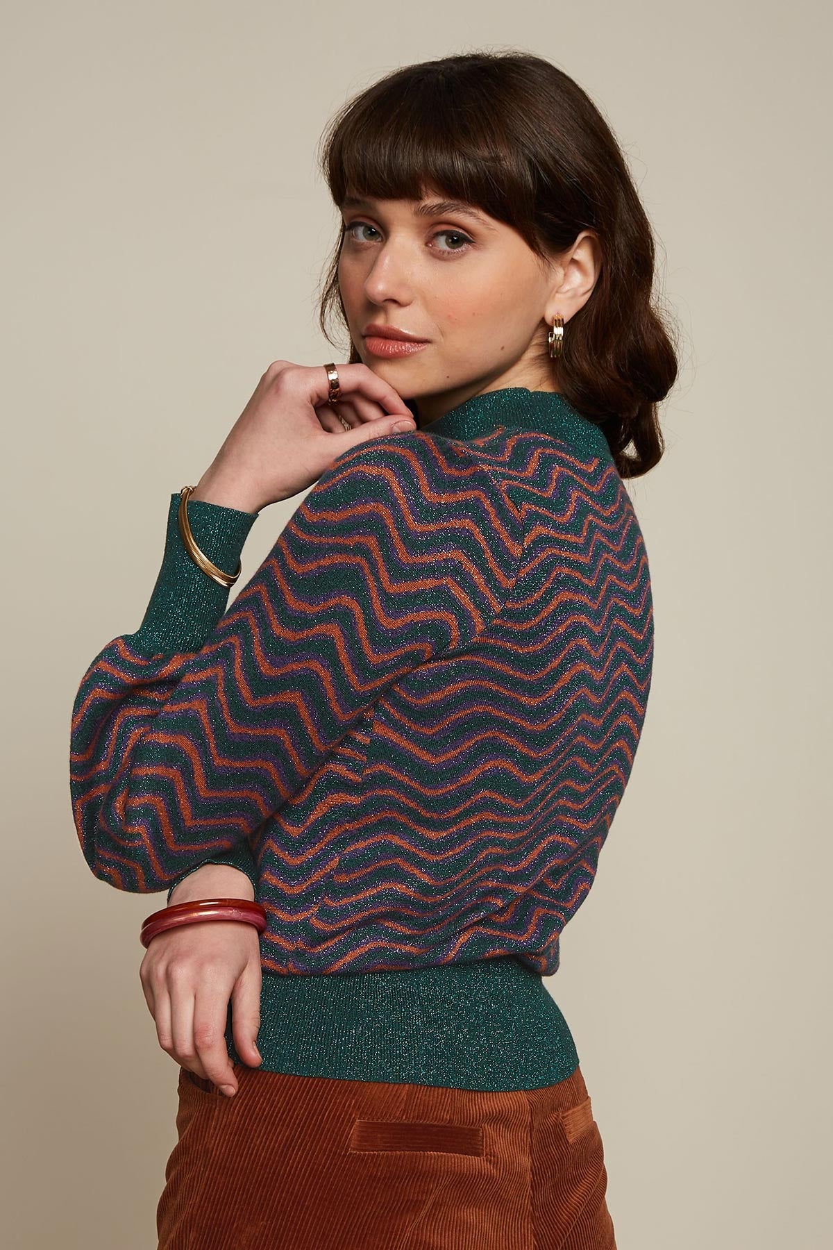 King Louie Jada Sweater Lava In Pine Green