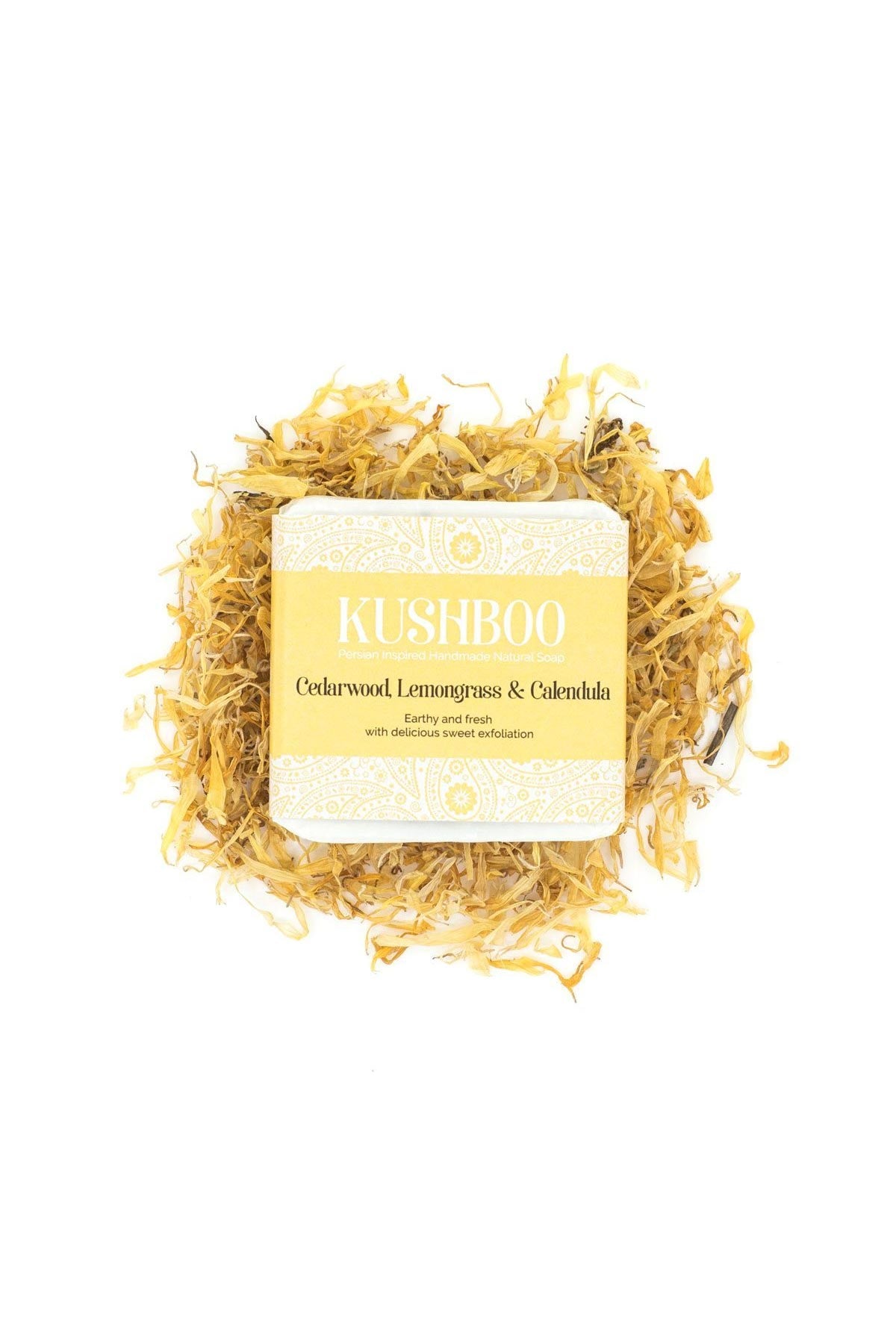 Kushboo Cedarwood, Lemongrass And Calendula Soap