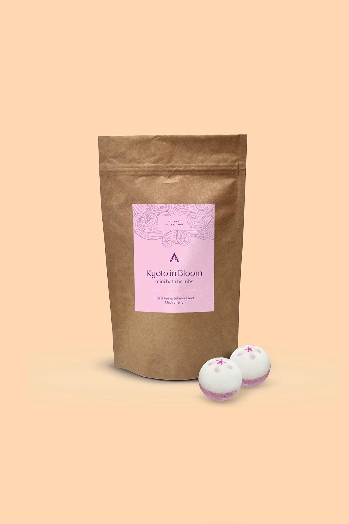 Ascent Kyoto In Bloom Jasmine & Black Cherry Mini Bath Bomb Pouch