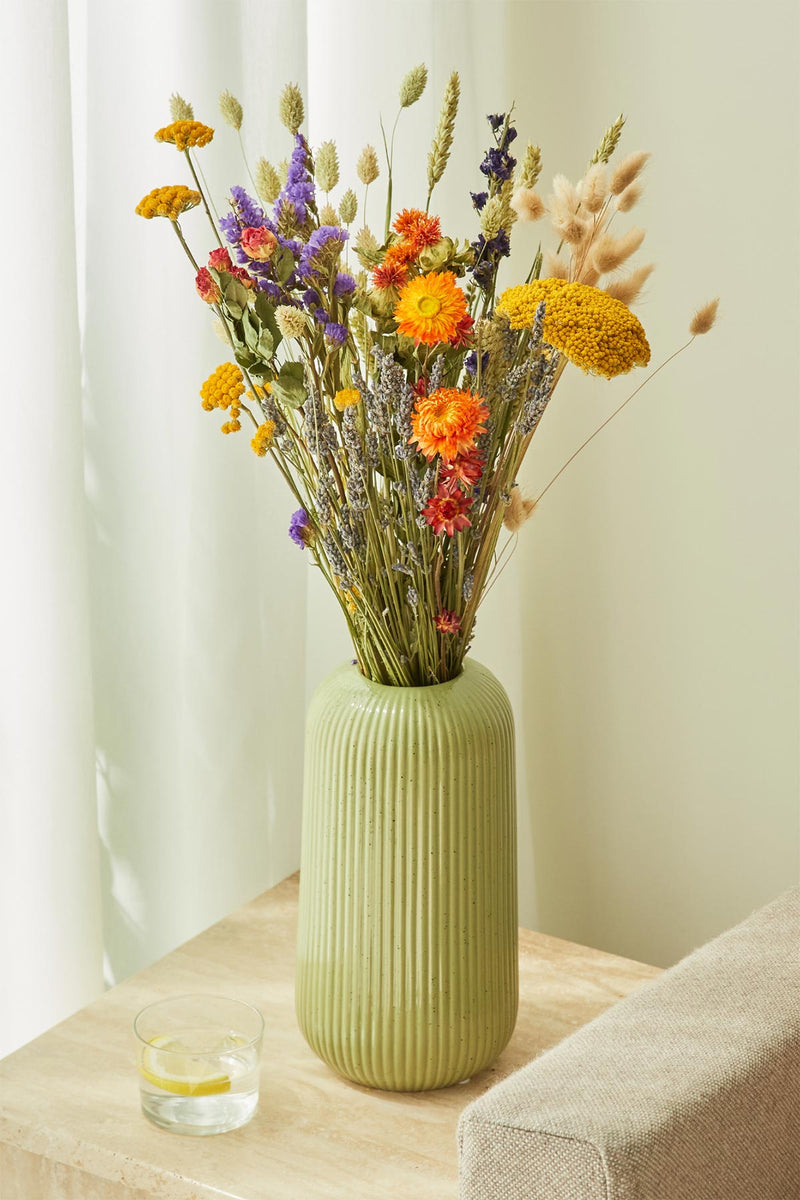 Wildflowers By Floriette Large Dried Flowers Field Bouquet In Orange