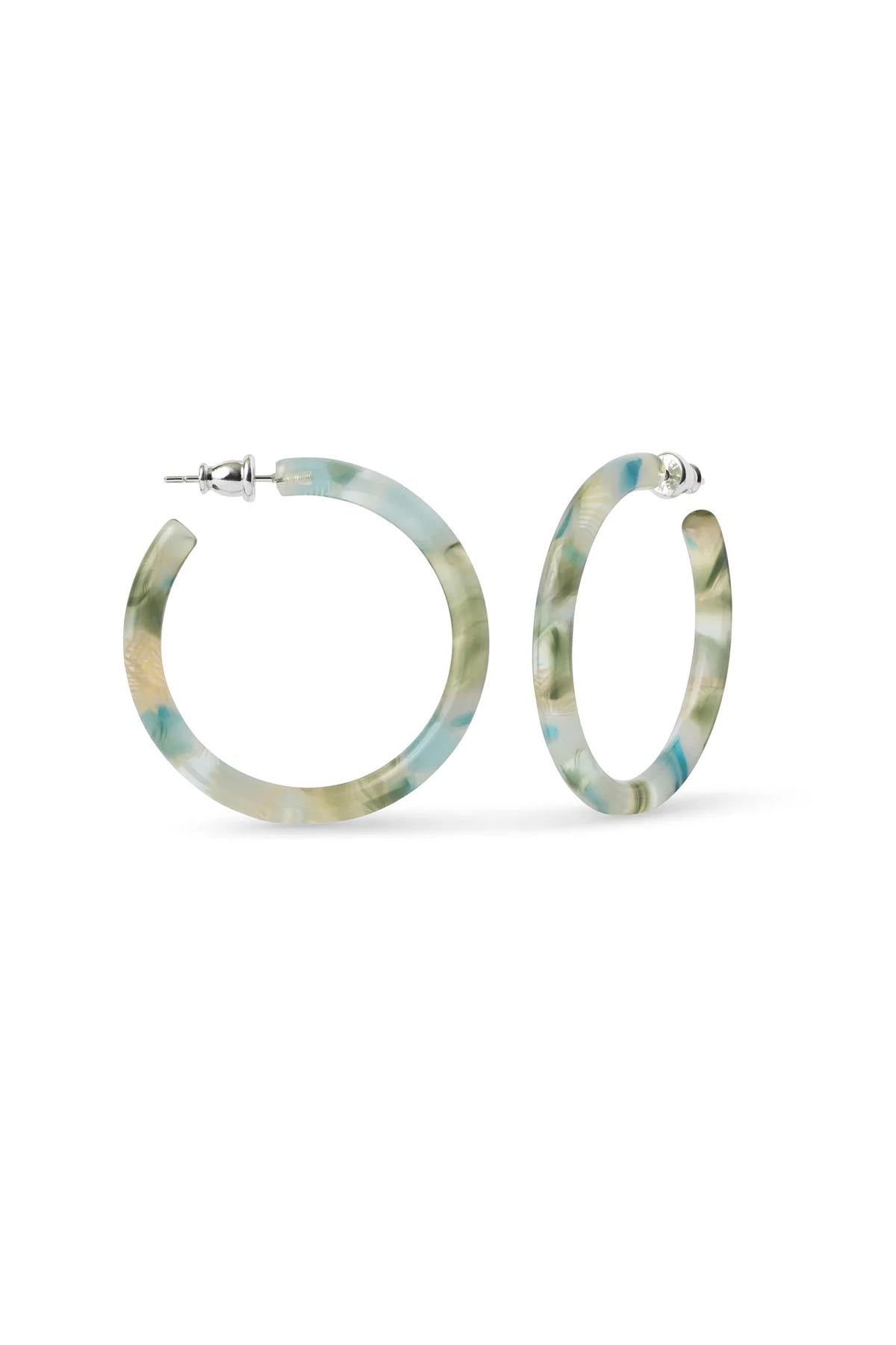 FennaAndFei Large Round Hoop Earrings In Dew Drop