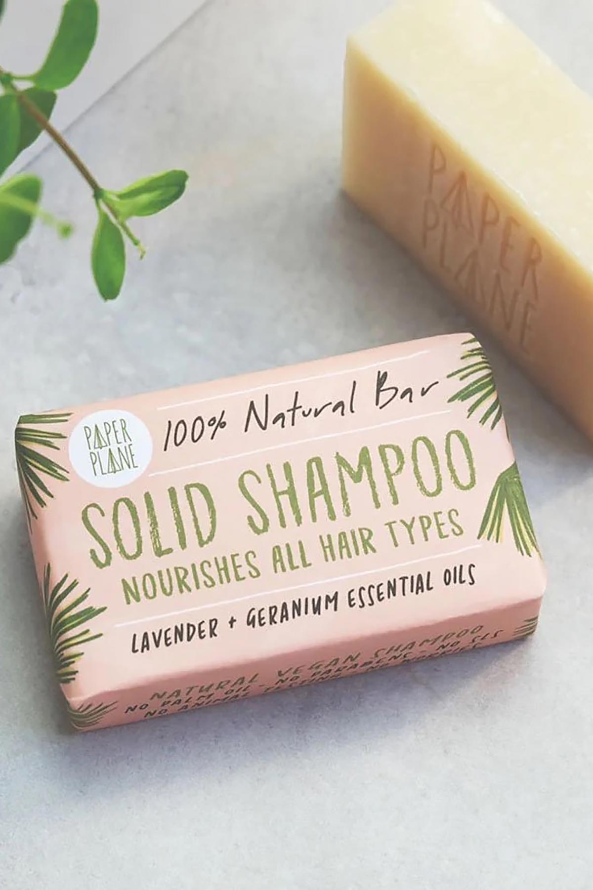 Paper Plane Lavender And Geranium 100% Natural Vegan Plastic-Free Solid Shampoo