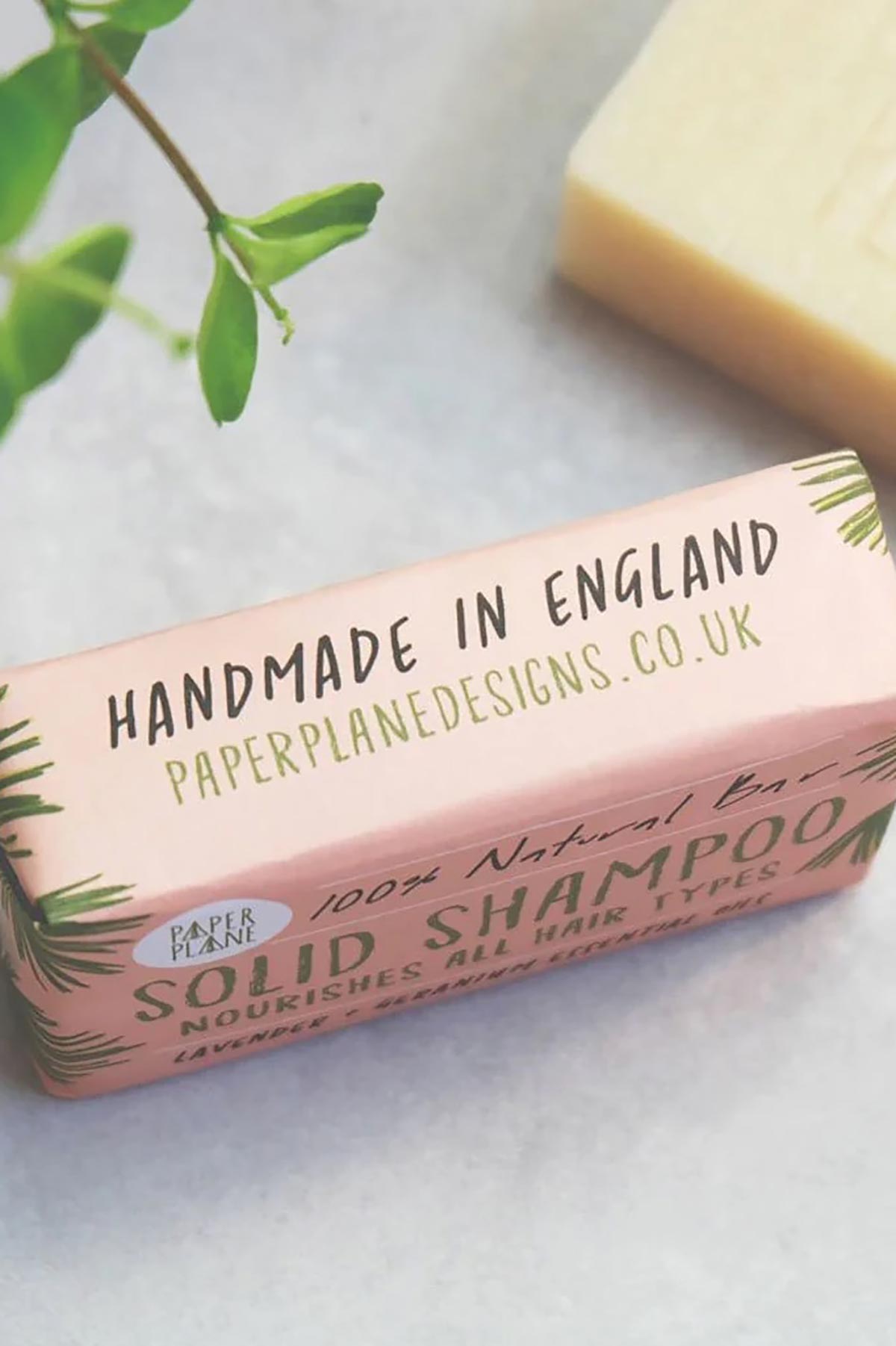 Paper Plane Lavender And Geranium 100% Natural Vegan Plastic-Free Solid Shampoo