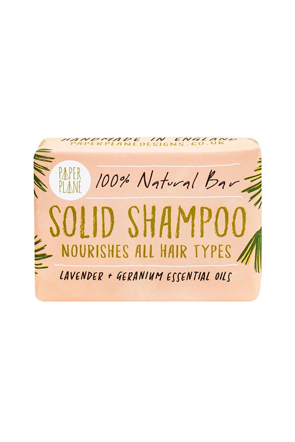 Paper Plane Lavender And Geranium 100% Natural Vegan Plastic-Free Solid Shampoo