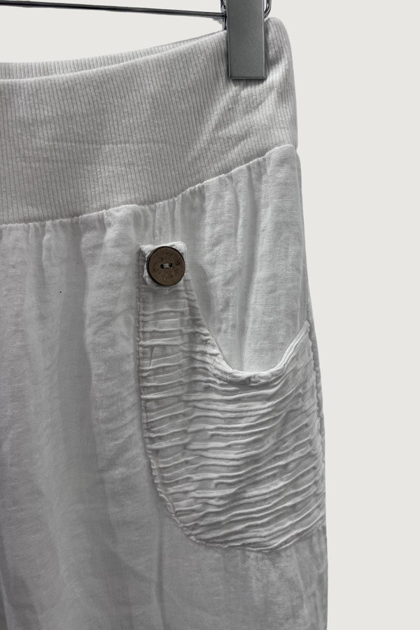 Mia Strada London Linen Summer Trousers In White