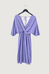 Mia Strada Linen and Cotton Kimono Dress In Lavender