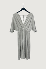 Mia Strada Linen and Cotton Kimono Dress In Moss Green