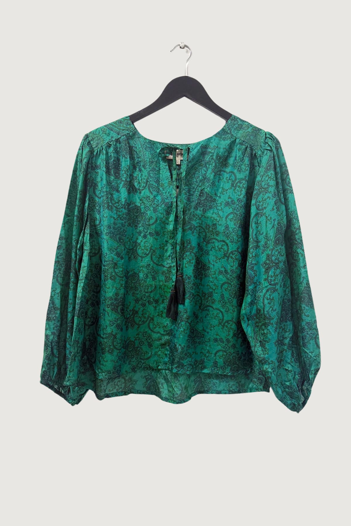 Pink Lemons Lolita Silk Blouse In Emerald Eastern Escape