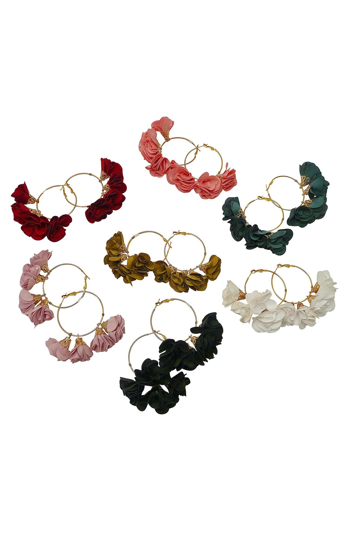 Lotusfeet Frida Flower Hoop Statement Earrings