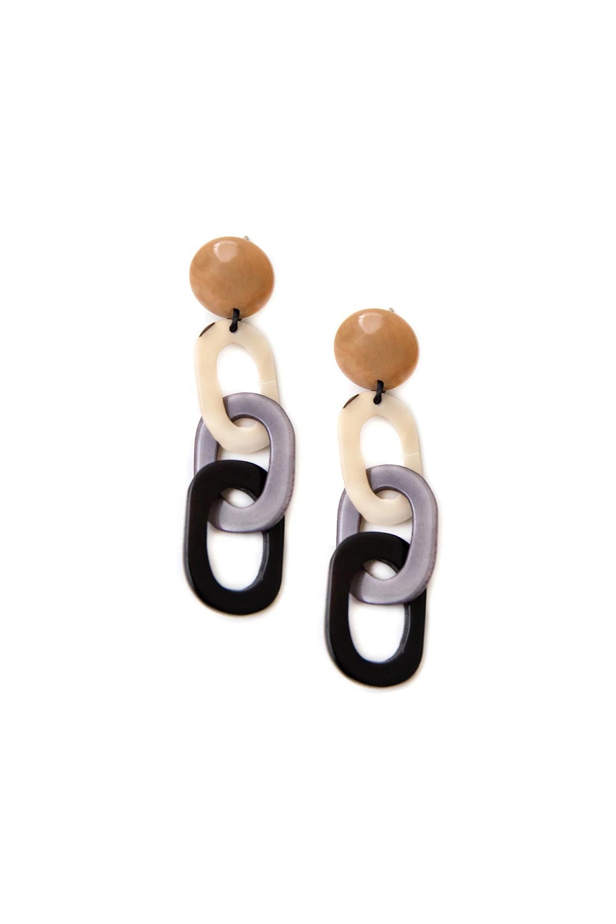 Tagua By Soraya Cedeño Luciana Organic Tagua Earrings In Onyx