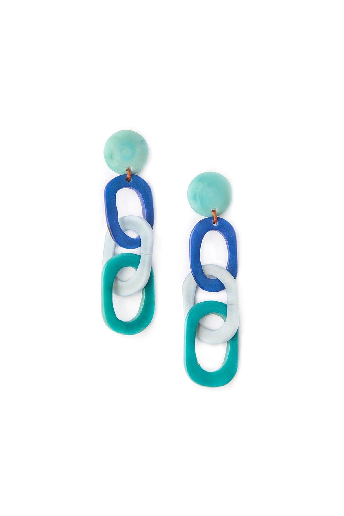 Tagua By Soraya Cedeño Luciana Organic Tagua Earrings In Royal Blue