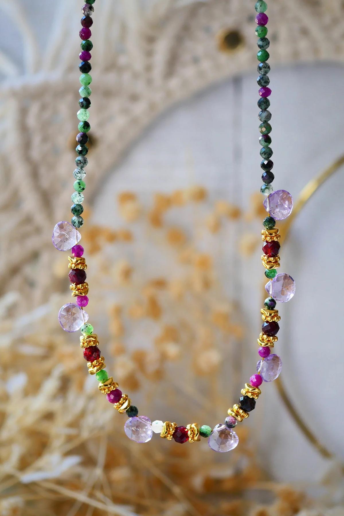 Ginandger Mahima Ruby Zoisite Necklace