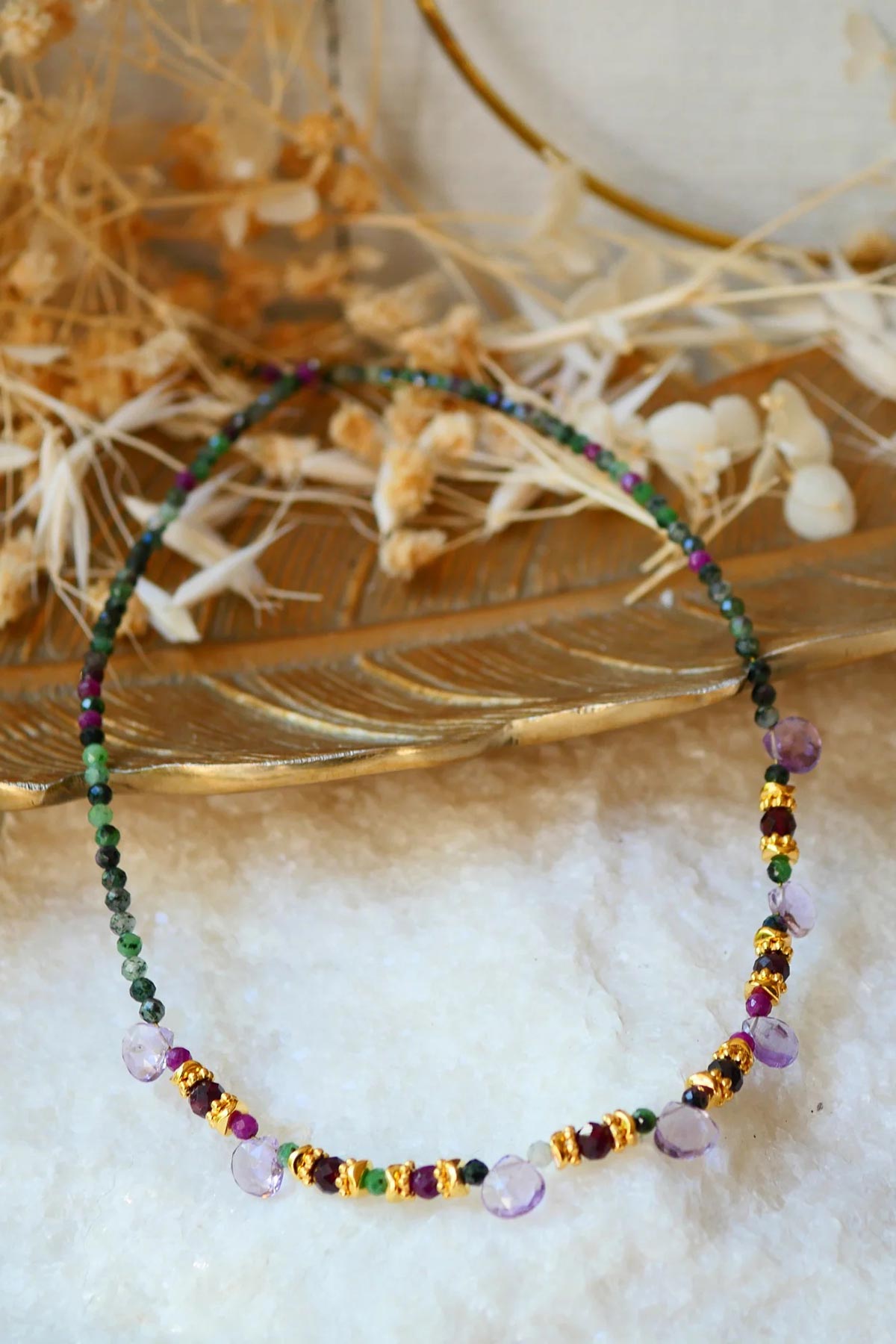 Ginandger Mahima Ruby Zoisite Necklace