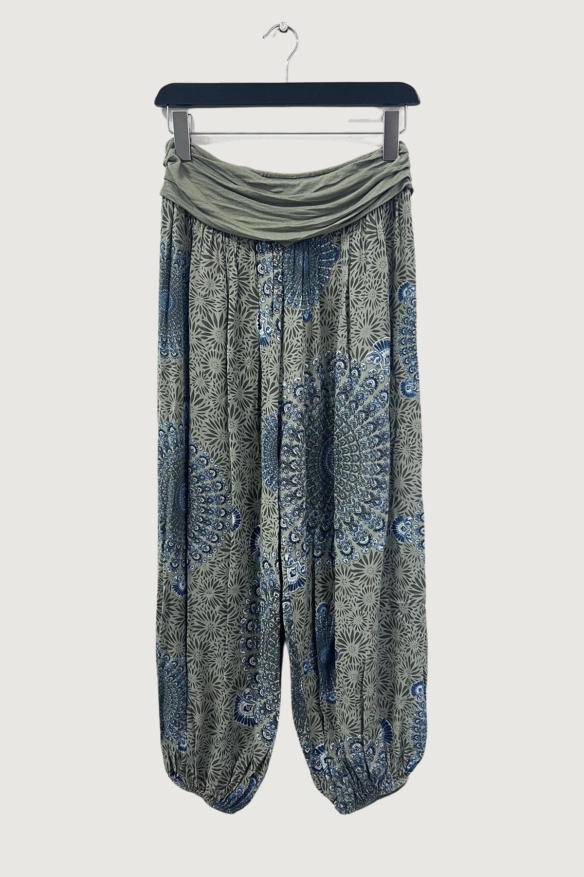 Mia Strada London Mandala Harem Pants In Khaki Green