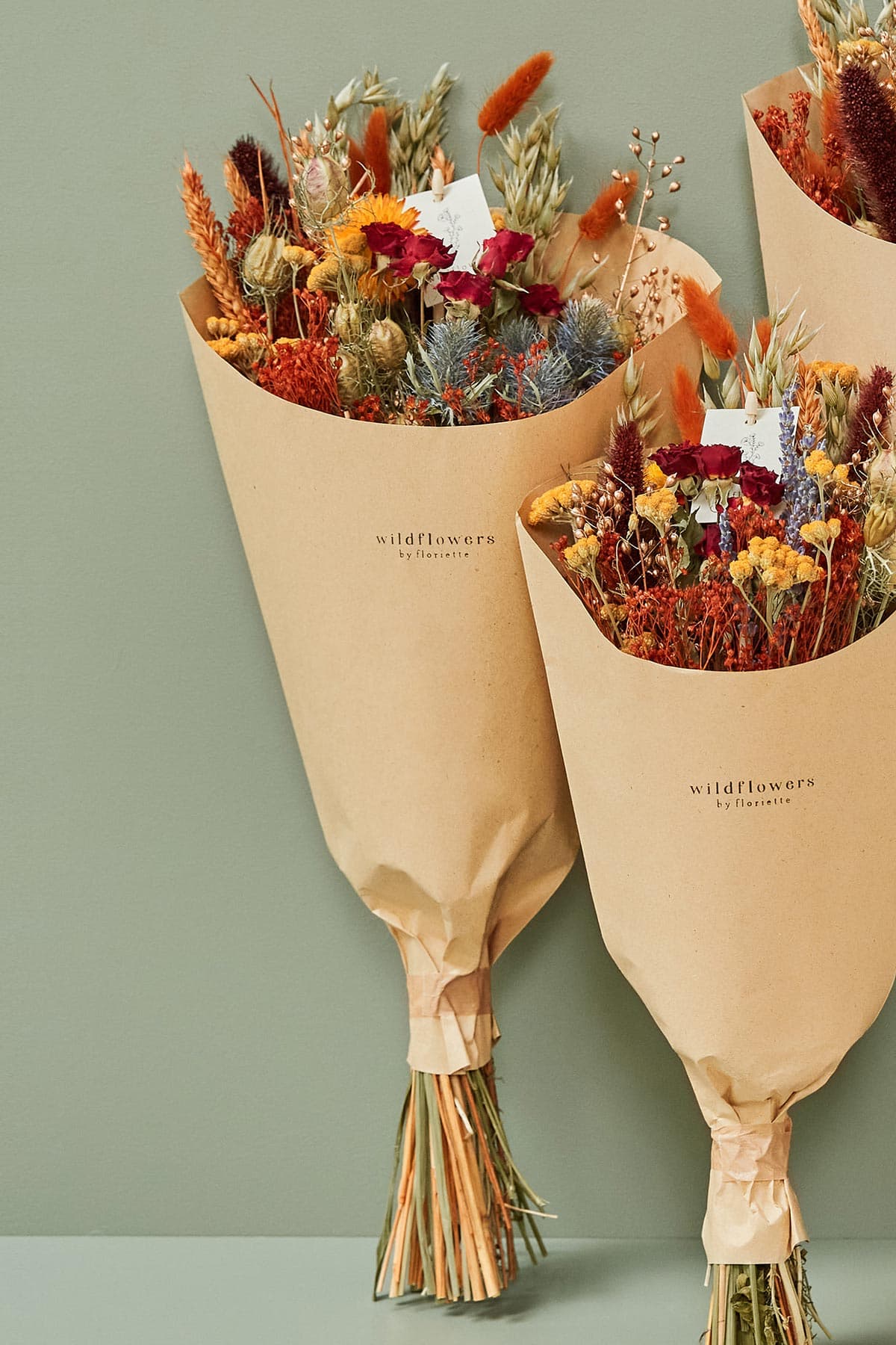 Wildflowers By Floriette Medium Dried Flowers Field Bouquet In Harvest Sunset