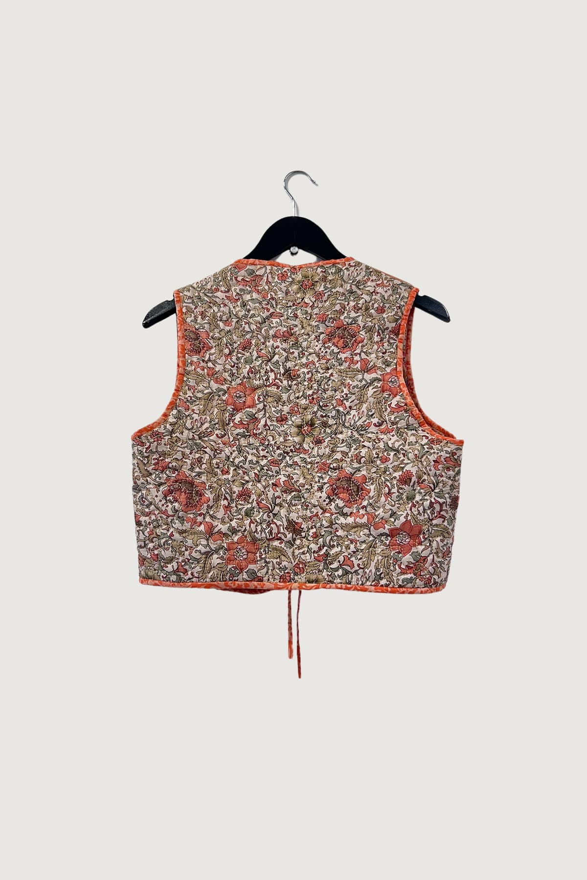 Melissa Silk Reversible Waistcoat | Botanical Dreams In Coral