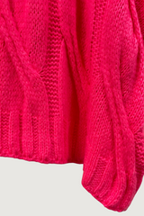 Mia Strada Candy Floss Oversized Knitted Jumper In Hot Pink