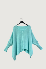 Mia Strada Candy Floss Oversized Knitted Jumper In Mint Green