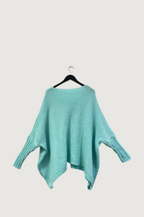 Mia Strada Candy Floss Oversized Knitted Jumper In Mint Green