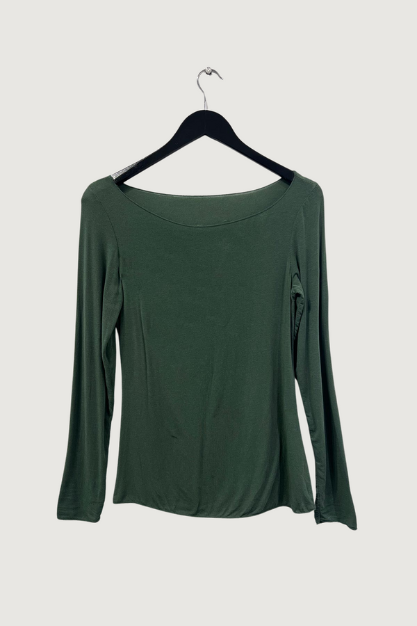 Mia Strada Cashmere Blend Long-sleeve Top In Green