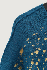 Mia Strada Gold Spots Seamless Softknit Jumper In Teal