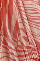 Mia Strada Monochrome Waves Midi Dress In Blush Peach