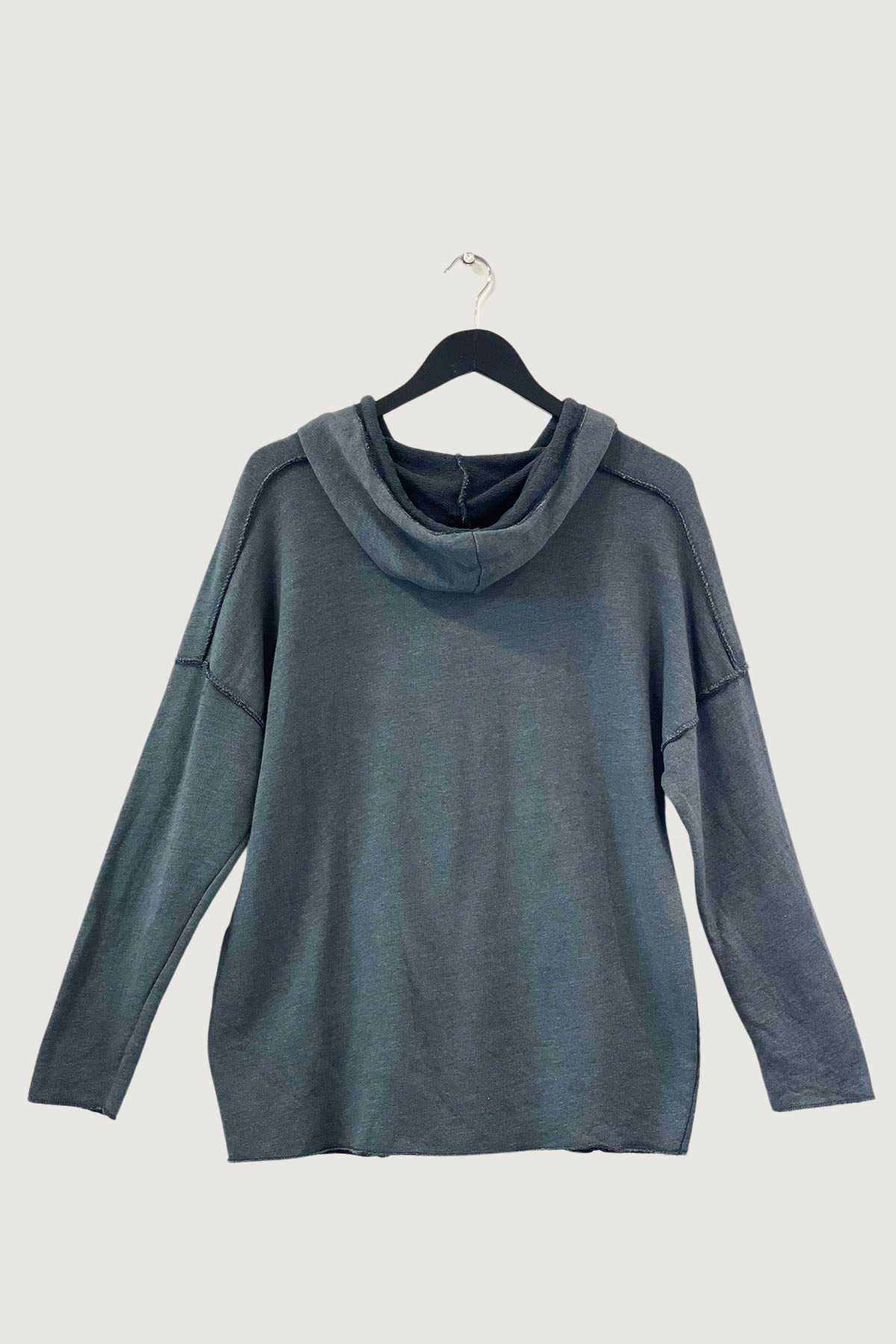 Mia Strada Oui Cotton Hoodie In Grey