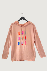 Mia Strada Oui Cotton Hoodie In Pink