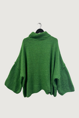 Mia Strada Oversized Woolen Jumper in Olive Green