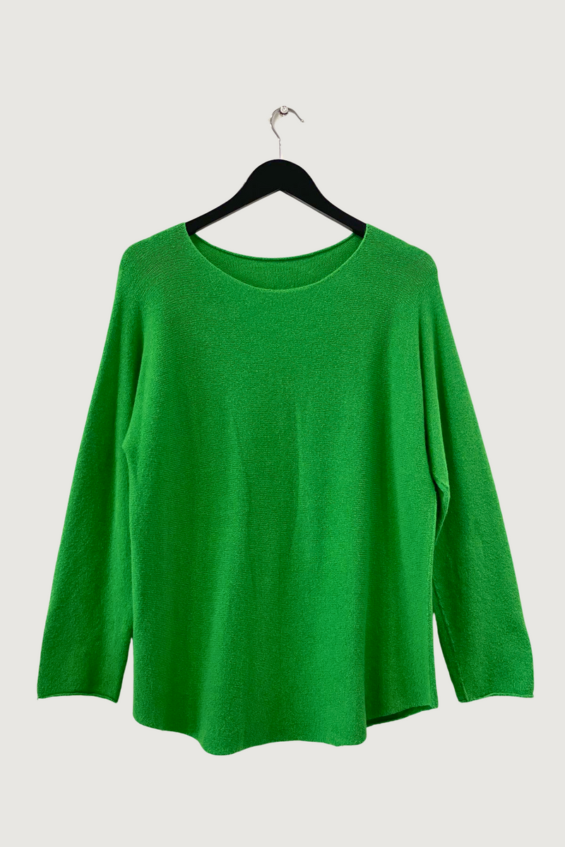 Mia Strada Seamless Softknit Jumper In Green