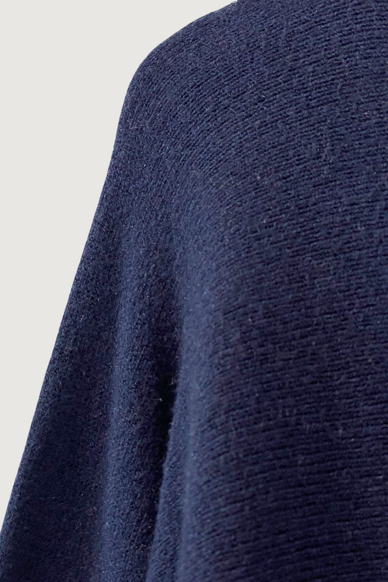 Mia Strada Seamless Softknit Jumper In Navy Blue