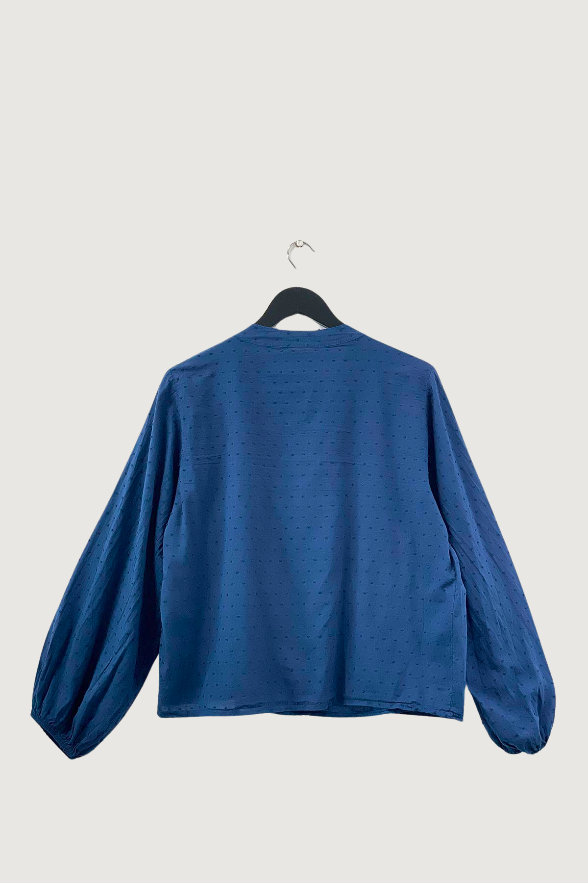 Mia Strada Swiss Dot Cotton Blouse In Blue