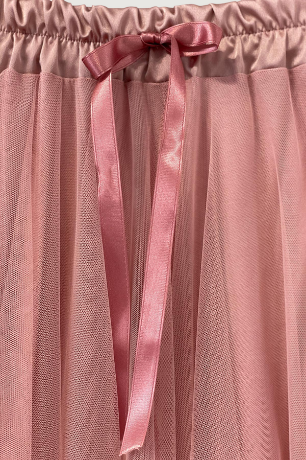 Mia Strada Tulle Skirt In Dusky Pink