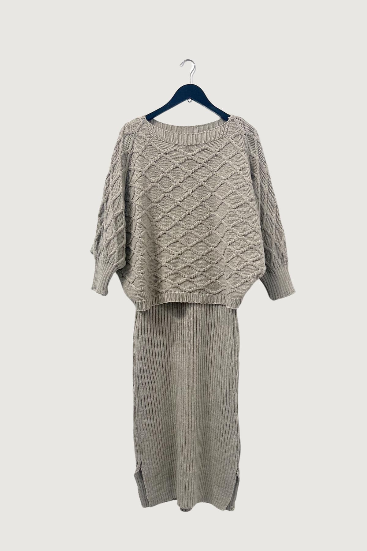 Mia Strada London Mia Two In One Knitted Dress In Cream