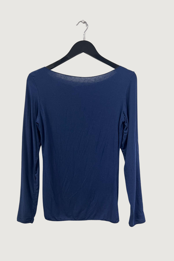 Mia Strada Cashmere Blend Long-sleeve Top In Blue
