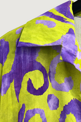 Mia Strada Two Tone Oversized Shift Dress In Purple + Lime
