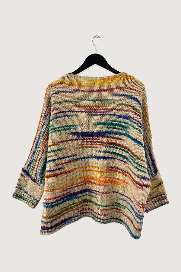 Mia Strada Multi Colour Oversized Woolen Jumper