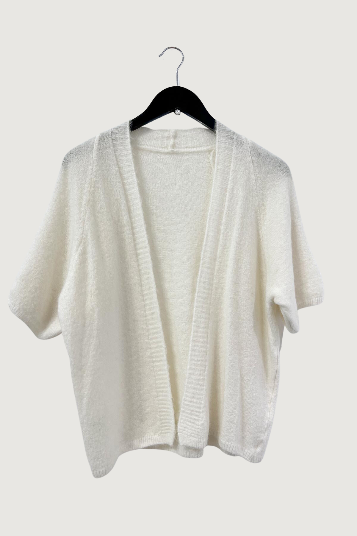 Mia Strada Soft Knit Baby Alpaca Blend Cardigan In White