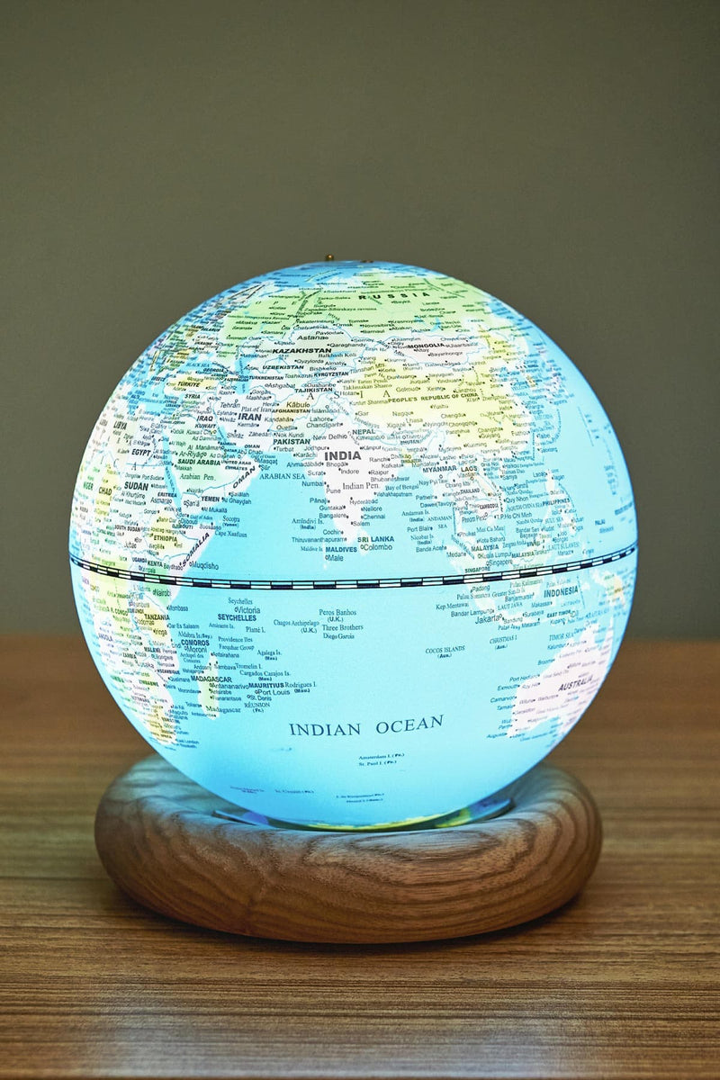 Gingko Design Mini Sky Blue Atlas Globe Lamp