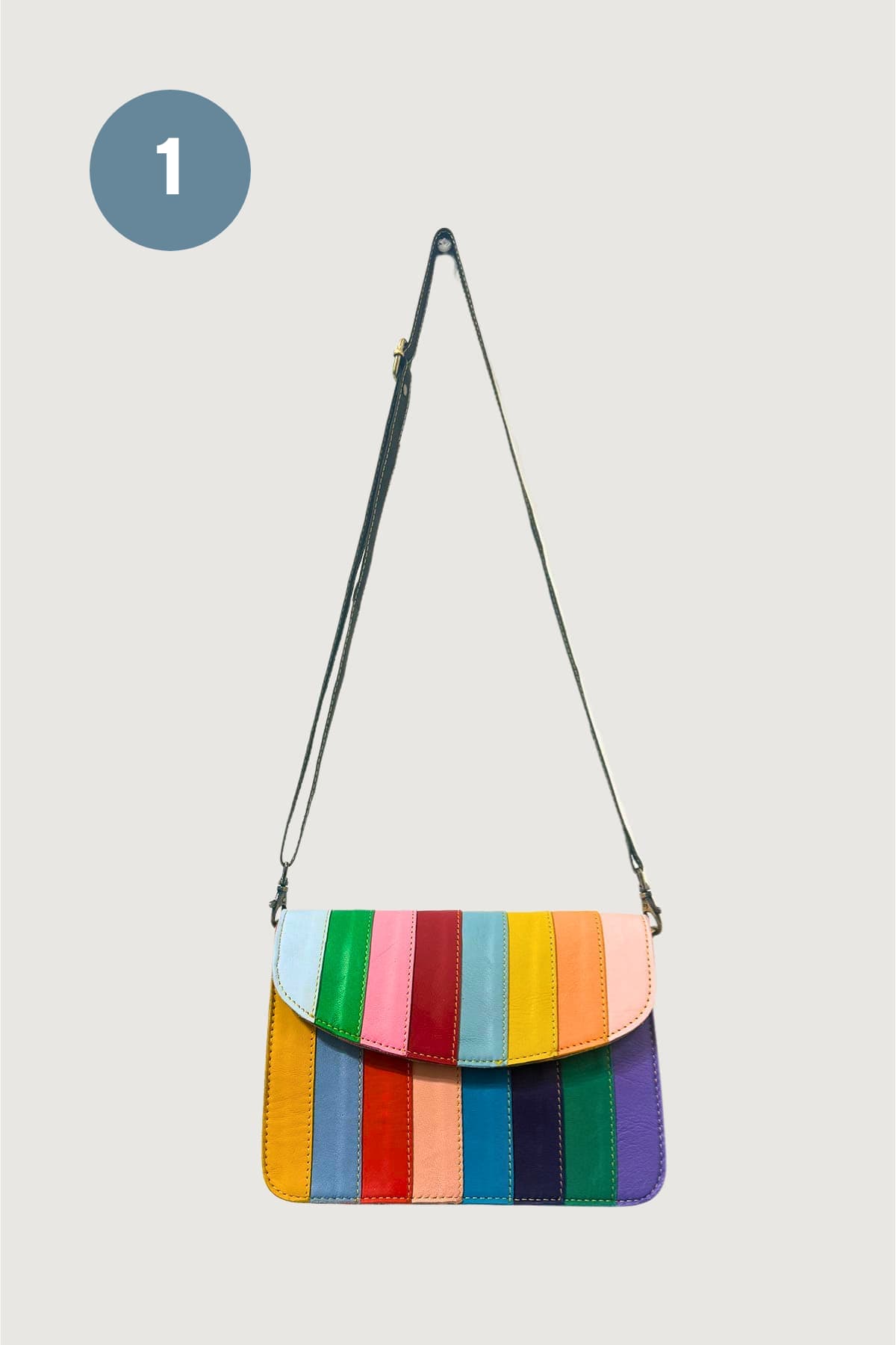 Paper High Nargis Rainbow Stripe Crossbody Bag