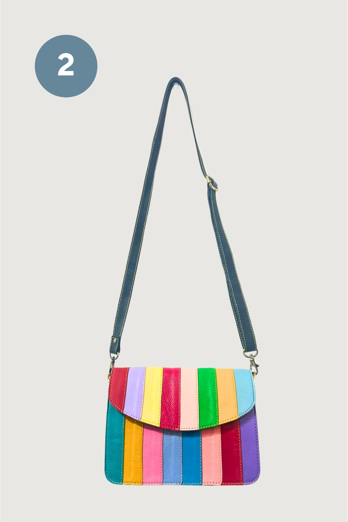 Paper High Nargis Rainbow Stripe Crossbody Bag