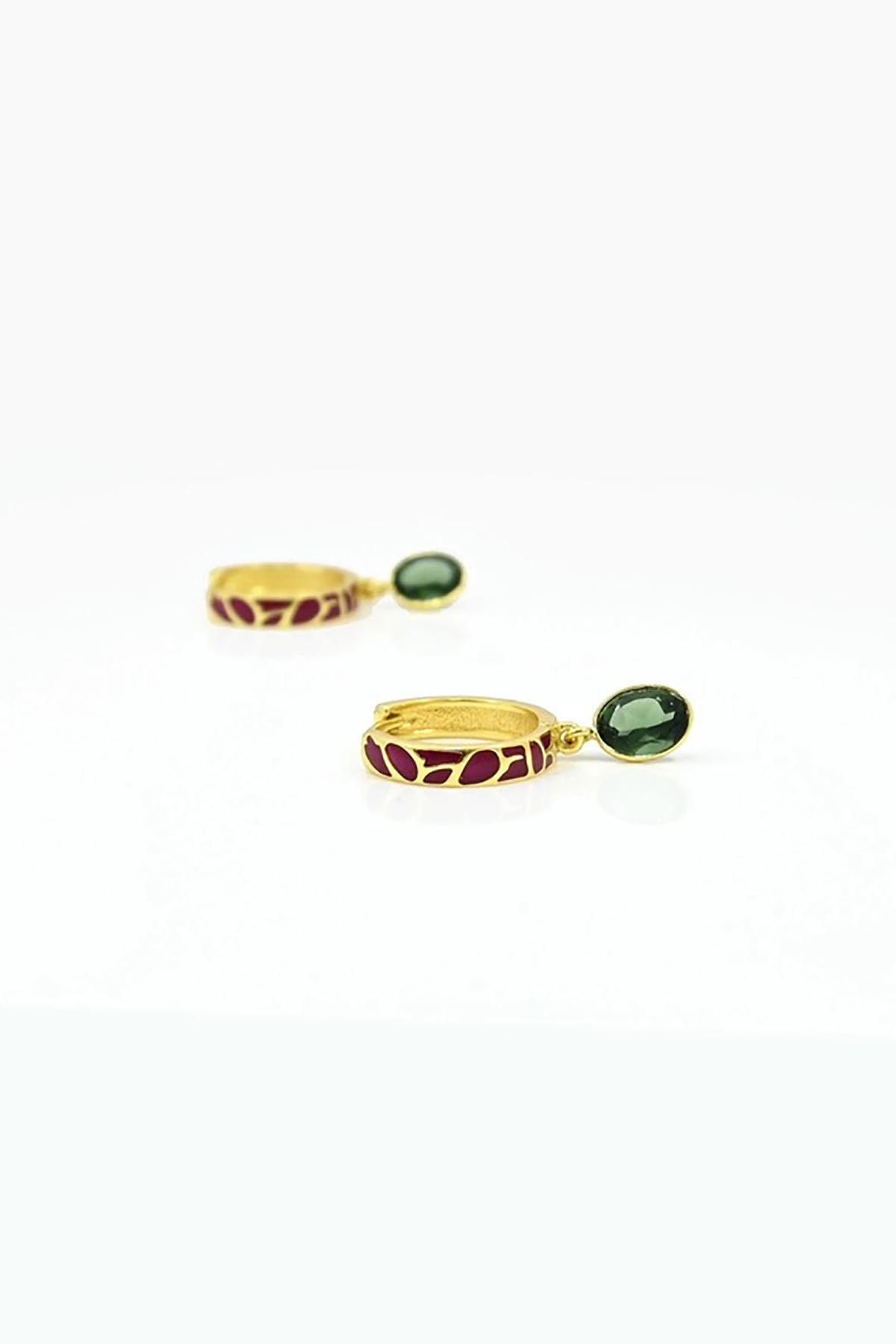 Noyre Berlin Aya Enamel Earring - Green Tourmaline