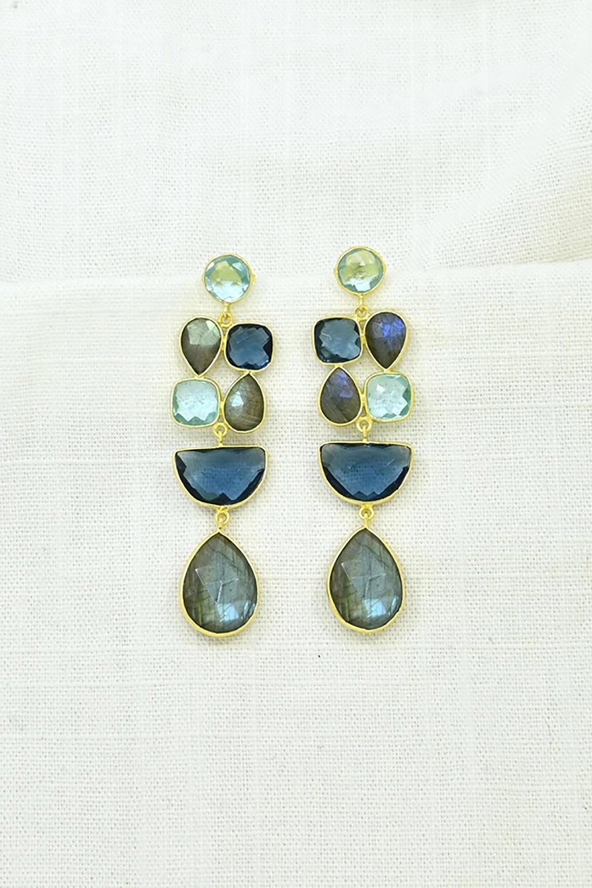 Noyre Berlin Leni Earring - Blue Iolite Topaz & Labradorite