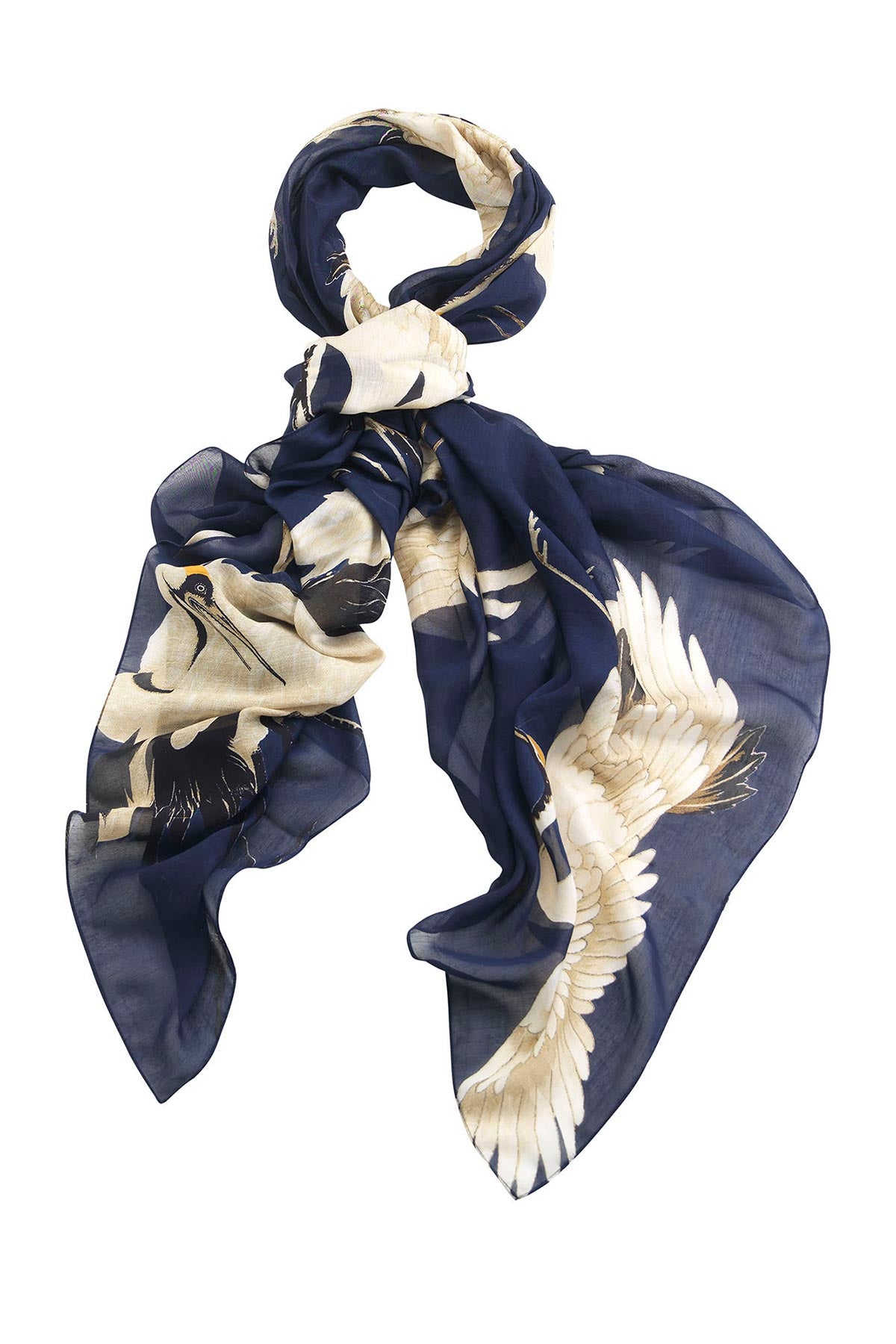 One Hundred Stars Stork Navy Scarf