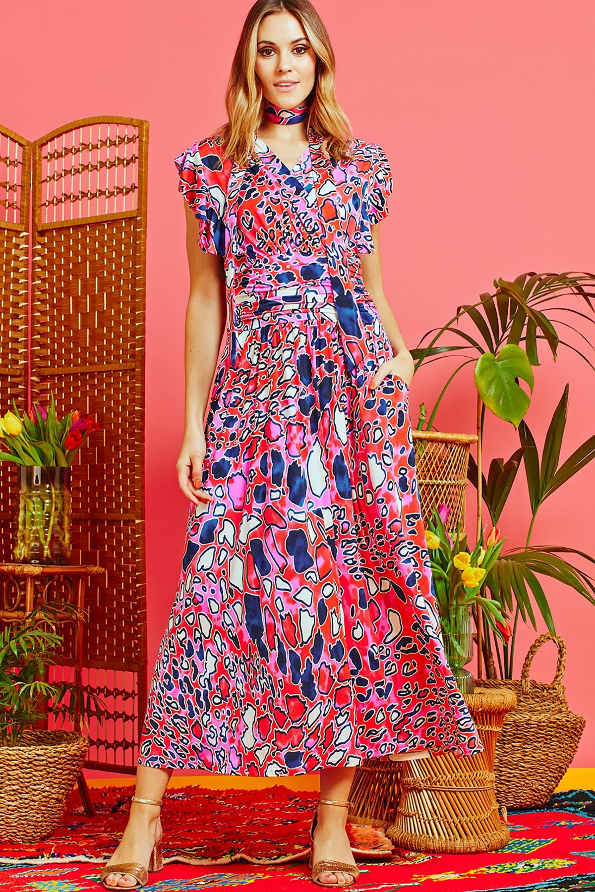 Onjenu Lucasta Maxi Dress Gena Pink