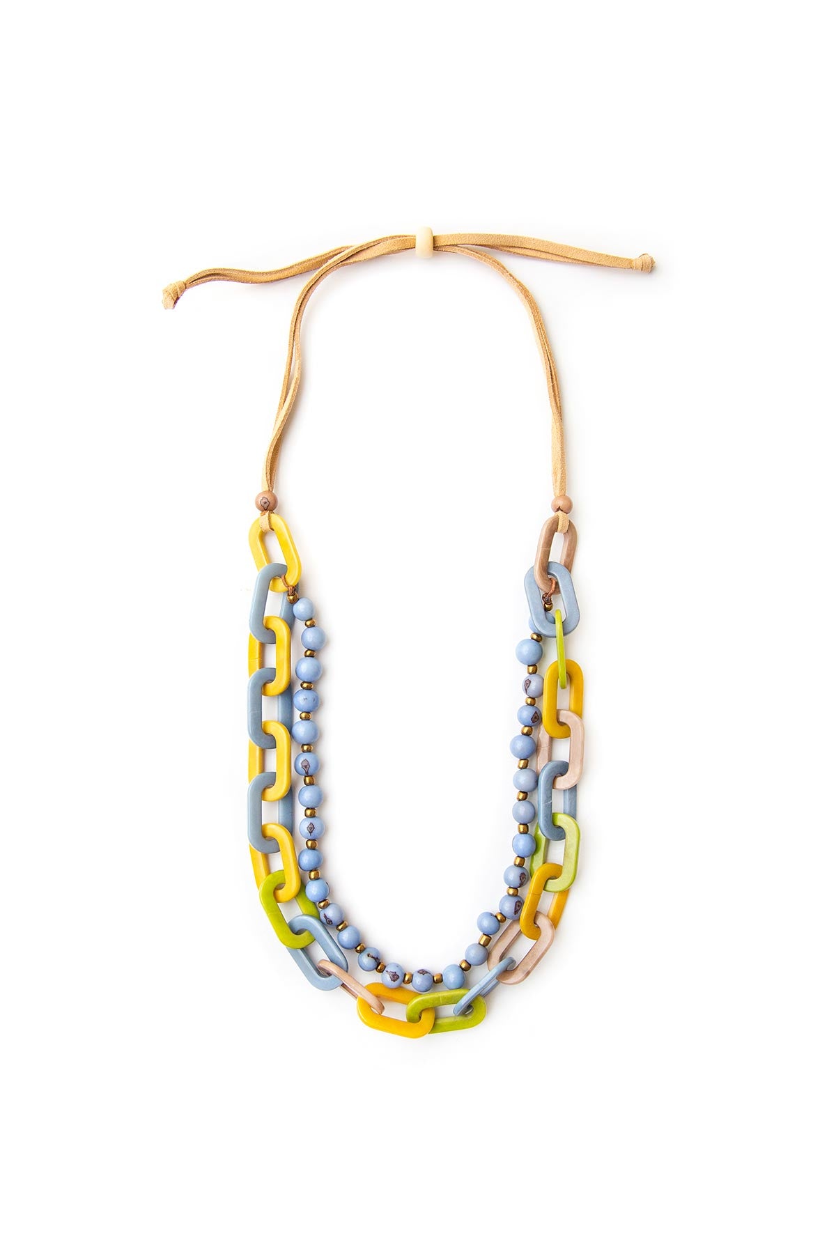 Organic Tagua Amaranta Necklace - Biscayne Bay Blue