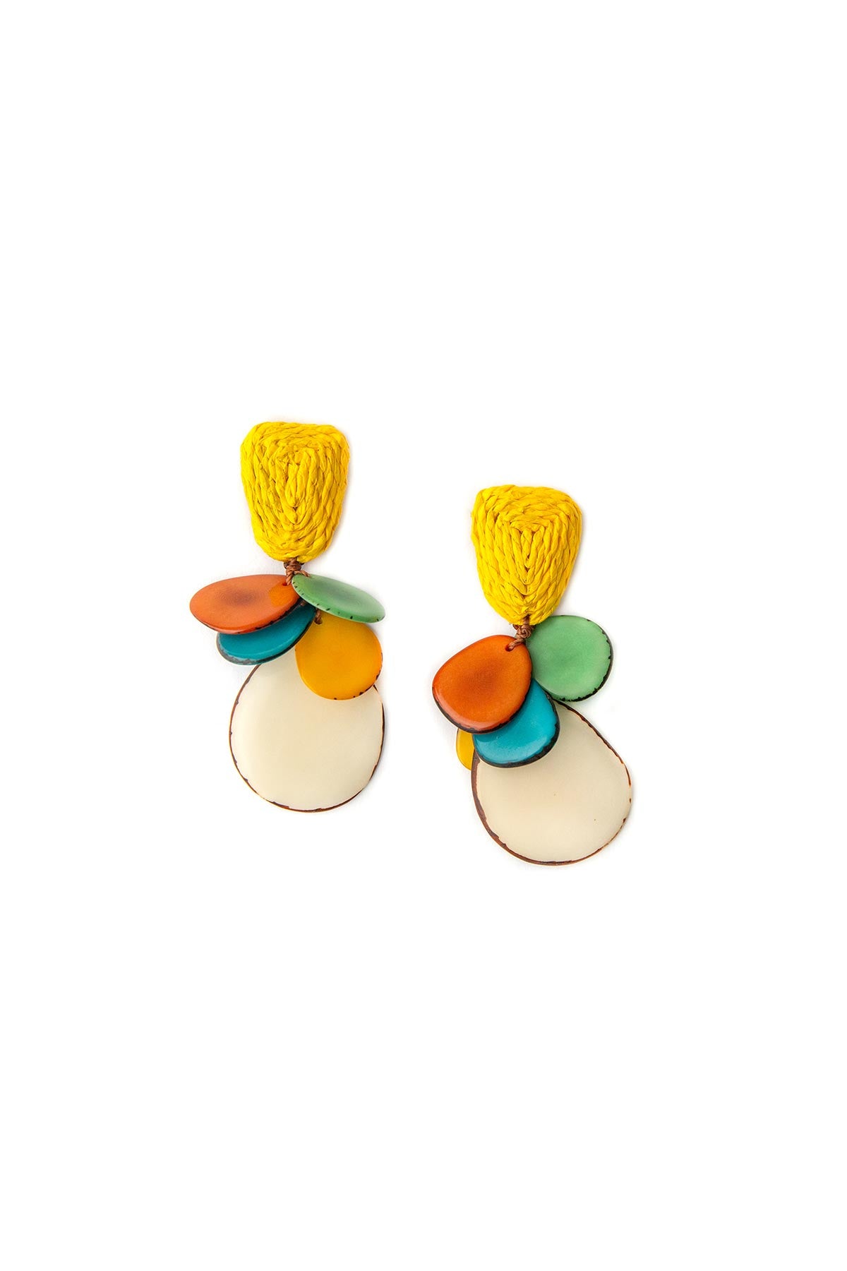 Organic Tagua Kalani Earrings - Multi Tones